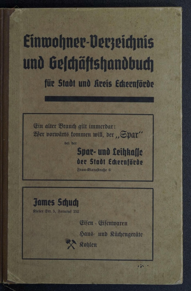 Adressbuch Kreis Eckernförde 1937