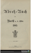 Adressbuch Barth (Nordvorpommern) 1905