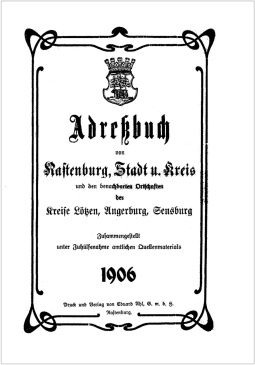 Adressbuch Rastenburg (Ostpreußen) 1906