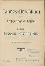 Adressbuch Großherzogtum Hessen (Provinz Rheinhessen) 1906