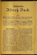 Bezirks Adressbuch Budweis 1901