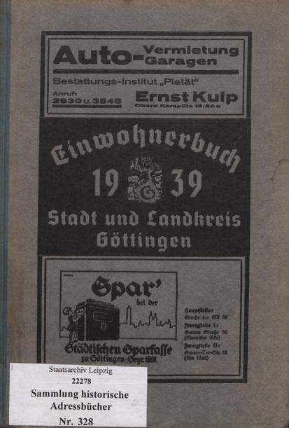 Adressbuch Göttingen 1939