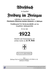 Adressbuch Freiburg (Breisgau) 1922