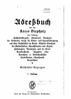 Adressbuch Kreis Diepholz 1926