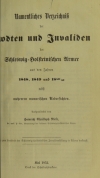 Verlustliste Schleswig Holstein 1848