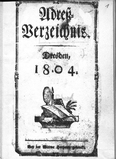 Adressbuch Dresden 1804