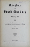 Adressbuch Marburg (Hessen) 1905