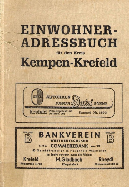Adressbuch Kempen-Krefeld 1953