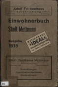 Adressbuch Mettmann 1939