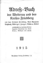 Adressbuch Wetterau und Kreis Friedberg 1915