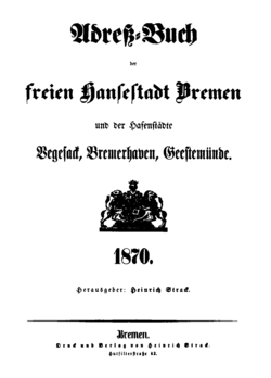 Adressbuch Bremen 1870