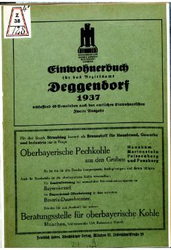 Adressbuch Bezirksamt Deggendorf 1937