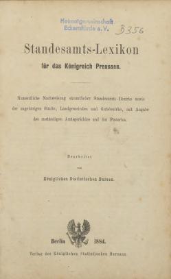 Standesamtslexikon Preußen 1884