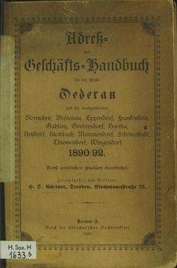 Adressbuch Oederan 1890