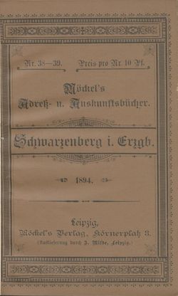 Adressbuch Schwarzenberg i. Erzgeb. 1894
