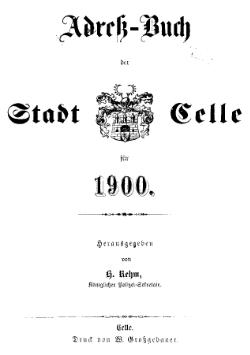 Adressbuch Celle 1900