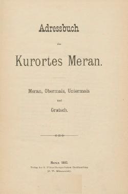 Adressbuch Meran 1882