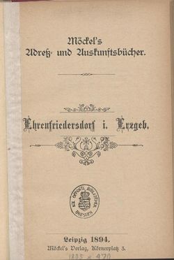 Adressbuch Ehrenfriedersdorf 1894