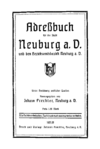 Adressbuch Neuburg an der Donau 1927/28