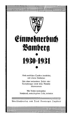 Adressbuch Bamberg 1930-31