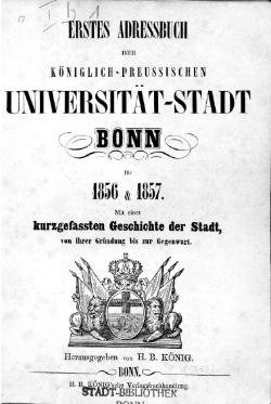 Adressbuch Bonn 1856/57