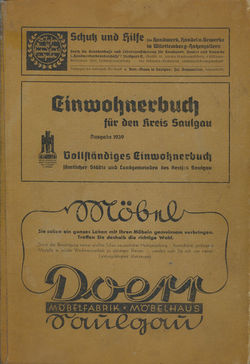 Adressbuch Saulgau Kreis 1939