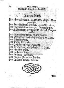 Adressbuch Weißenburg 1711