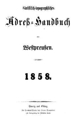 Statistisch-topographisches Adreß-Handbuch von Westpreußen 1858