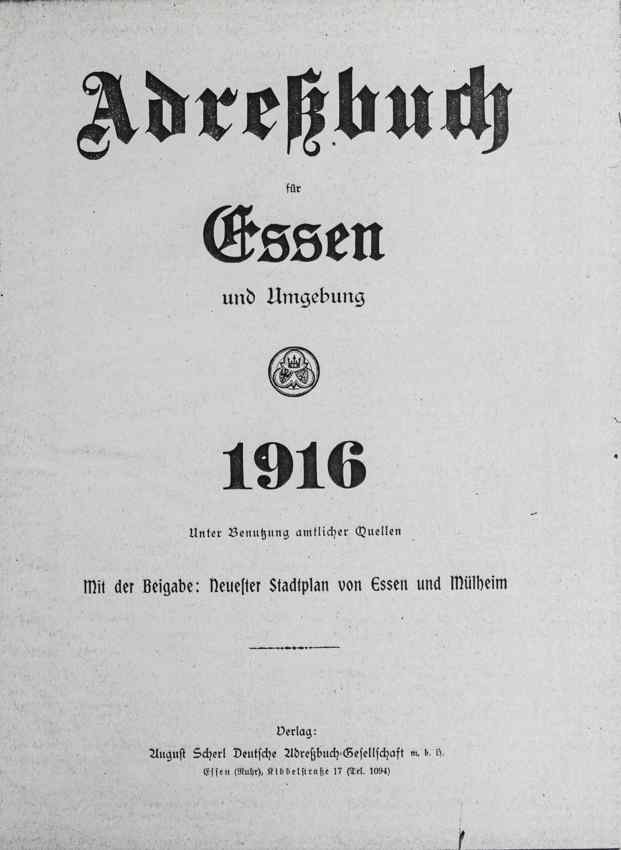 Adreßbuch Essen 1916