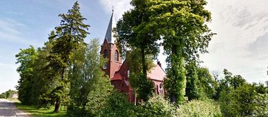 Ortsmitte Ev.-luth. Pfarrkirche in Plicken, Kreis Memel