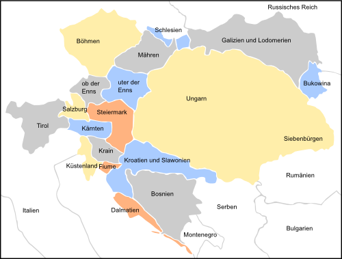 ÖSTERREICH-UNGARN Geschichte Historische KARTE um 1900 Habsburger