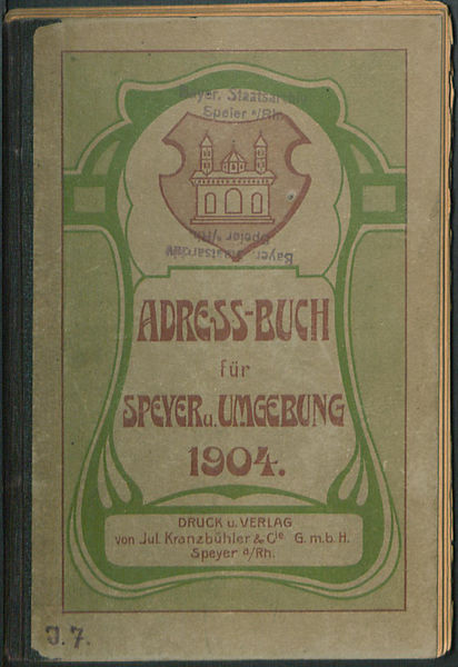 Adreßbuch für Speyer u. Umgebung 1904