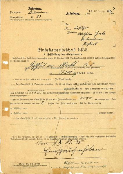 Datei:Aulenbach (Ostp) - Ksp Aulenbach - 1935 - Aulowönen - Goetz Einheitswertbescheid S1.pdf