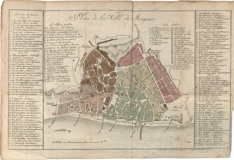 Datei:Plan de la ville de Mayence 1800.png