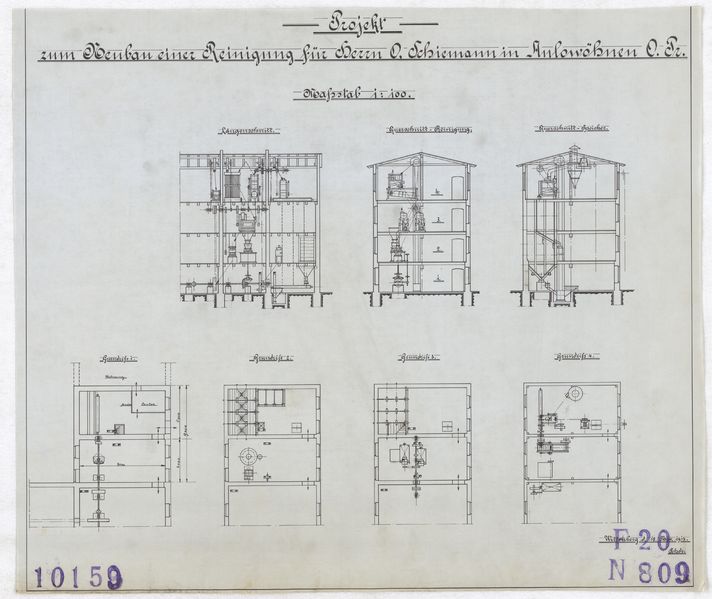Datei:Aulowönen - Kirchspiel Aulenbach - 1913 Mühle Schiemann Bauzeichnung 1.JPG