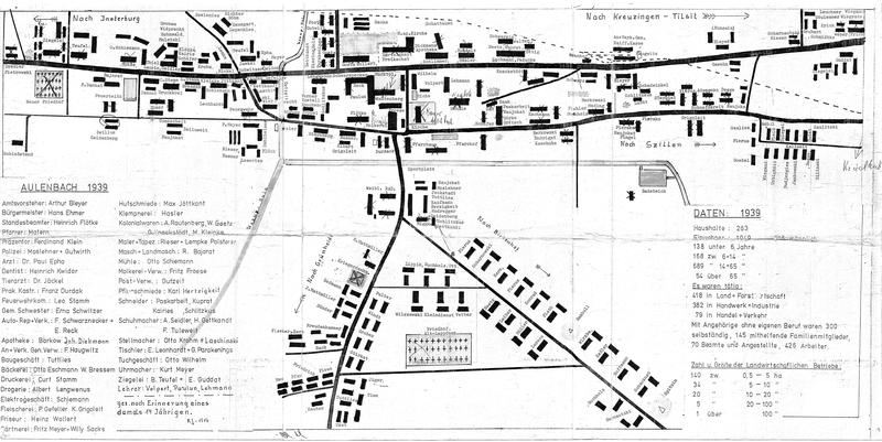 Datei:Aulenbach (Ostp) - Lageplan der Häuser (mit fehlenden Häusern) und Bewohner 1939.pdf
